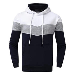 Ensemble sweat à capuche et pantalon de jogging pour homme, color block, respirant, coton et polyester, tenue décontractée, mode automne, coupe régulière longueur entière - Product Image 2