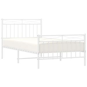 Base de Cama de Acero con Recubrimiento en Polvo Blanco, 39.4 x 74.8 Pulgadas, Camas Metálicas - Product Image 3