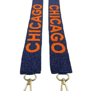 Chicago Cotton Glass Beaded Sports Style Handcrafted <b>Purse</b> Strap Bag Accessory for Personalization by Creative Art Zone - Product Image 1