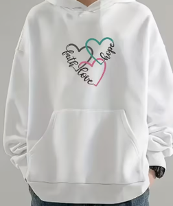 เสื้อสเวตเชิ้ตคอกลมถักนิตติ้งสำหรับผู้หญิง Hardihood International พิมพ์ลายหัวใจรัก ปักด้านหน้า ทรงปกติ แขนยาว สำหรับฤดูใบไม้ผลิ - Product Image 2