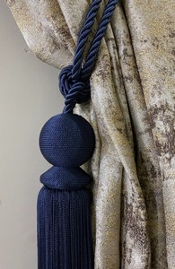 <b>Curtain</b> Tie Backs: Natural Rope & Cotton Tassel Tiebacks - Product Image 2