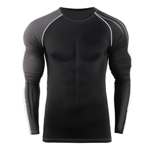 High Quality 240GSM Polyester Spandex Rash Guard Custom Sublimated Long Sleeve BJJ MMA Compression Shirt Athletic Gym Tops - Product Image 5