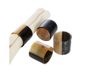 Cuerno de búfalo elegante mesa de comedor servilletero anillos para servilletero de madera personalizado vajilla producto antiguo para el hogar - Product Image 1