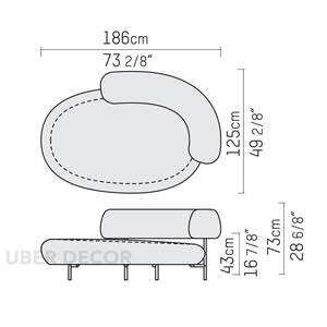 Solea Curve Chaise longue moderne avec accoudoirs pour le salon et les espaces intérieurs - Product Image 1