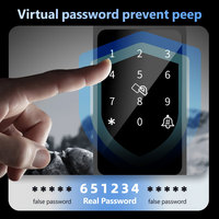 Serrure de porte intelligente Tuya avec empreinte digitale biométrique, écran tactile WiFi, noir mat, pour porte en bois PST-A1-TY