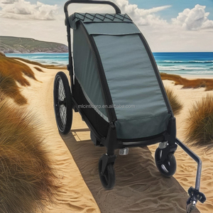 Remolque para Bicicleta para Mascotas Grandes, con Marco de Aleación de Aluminio, Suspensión Independiente, Tela Resistente al Agua 600D, para Aventuras al Aire Libre - Product Image 4