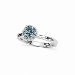 Anillo de Compromiso de Diamante Redondo de Corte Brillante Platino con Engaste Clásico de Garras, Joyería Fina para Mujer - Product Image 3