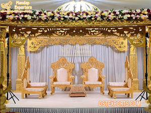 Sillas Vedi de lujo para bodas indias de fusión, muebles Mandap de boda india, juego de sillas Mandap de boda con tema de Bollywood - Product Image 4