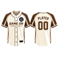 Maillots de baseball sublimés personnalisés de haute qualité avec nom et numéro, manches courtes, coupe athlétique, respirants, été, 100% coton