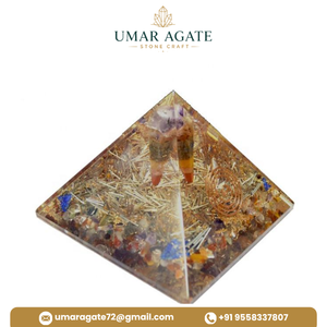 Pirámide de Orgón Grande Multicolor, Figura de Cristal Tallada, Piedra Preciosa para Sanación, Meditación y Decoración - Product Image 3