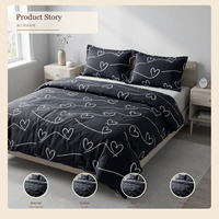 Ensemble de literie en microfibre douce 100% polyester, 4 pièces, housse de couette, drap, taie d'oreiller, moderne, toutes saisons, lavable, vente en gros