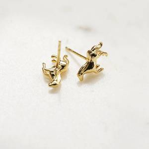 JYOTI GEMS JEWELS 925 Sterling Silver Plated Tiny Horse Stud <b>Earring</b> Bezel Setting 13x10mm Animal Jewelry Cute Minimalist Gift - Product Image 3