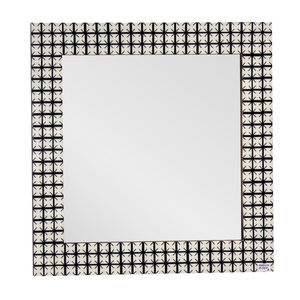 Premium 24 Inch Resin <b>Mirror</b> | Modern Geometric Pattern Frame | Decorative <b>Wall</b> <b>Mirror</b> <b>for</b> Living Room Bedroom Home, Hotel Decor - Product Image 1