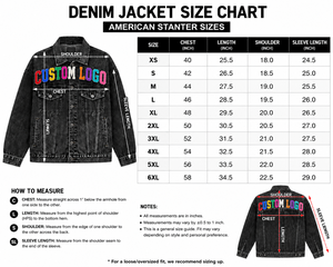Fournisseur de vestes en jean streetwear personnalisées avec broderie multicolore - Product Image 6