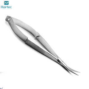 Tijeras de Acero Inoxidable con Punta Curva para Recortar y Dar Forma a Pestañas y Cejas, para Diestros, con Resorte para Cutículas - Product Image 3