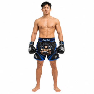 Pantalones Cortos de Muay Thai de Primera Calidad a Bajo Precio, Logotipo Personalizado, Impresión Digital, Pantalones Cortos Deportivos Transpirables de Punto para Hombre - Product Image 6