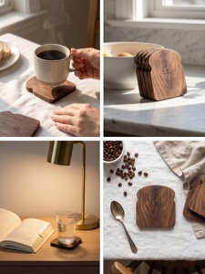 Best Quality Eco-Friendly Wooden Coaster Rustic Classic Style Design Customized Color Custom Size Belladec BI-WT568 Restaurant - Product Image 4
