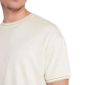 T-shirt pour homme 100% coton, poids lourd, luxe, coupe oversize, épaules tombantes, logo personnalisé, design boxy, t-shirt vierge en coton biologique - Product Image 5