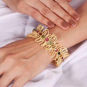 Latest Design 92.5 Sterling <b>Silver</b> Gold Plated Tourmaline Bracelet <b>for</b> <b>Women</b> Engagement Wedding Party - Product Image 3