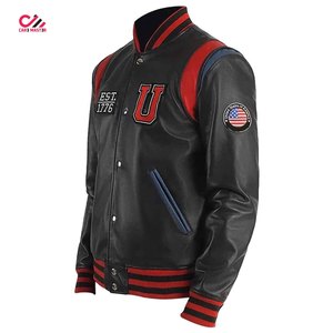 แจ็คเก็ตวาร์ซิตี้ขนสัตว์ผู้ชายขายดีที่สุด ผ้าฝ้าย 100% ติดกระดุม สไตล์ Letterman สำหรับฤดูหนาว - Product Image 1