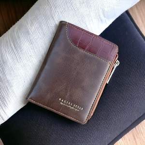 Portefeuille Homme de Luxe en Cuir Synthétique Imperméable, Porte-Cartes Slim Bifold, Organisateur d'Argent Élégant, Personnalisable pour Usage Quotidien - Product Image 1