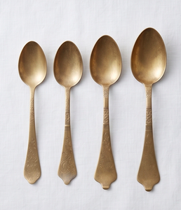 Cuillère de mariage en acier inoxydable à long manche, couleur or, motif gravé, écologique, pour cuisine, vaisselle et hôtellerie - Product Image 1