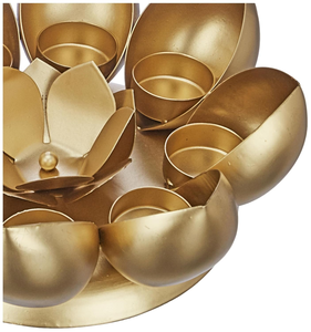 Bol Urli en métal doré, décoratif, pour fleurs flottantes, décoration de la maison pour Diwali, centre de table, porte-bougie Pooja, festival - Product Image 3