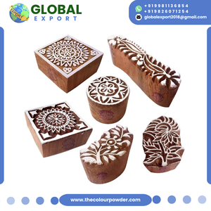 Tampons en bois sculptés à la main pour mandala et henné, motifs floraux et animaux, en matériaux écologiques, modernes et tendance, pour l'exportation mondiale du textile - Product Image 3
