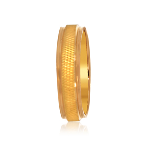 Luxury <b>18K</b> Yellow <b>Gold</b> Textured Wedding Band <b>Ring</b> Minimalist Classic Polished Finish Engagement <b>Ring</b> for <b>Men</b> - Product Image 3