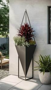Wall Planters Round Metal Powder Coated Hanging <b>Bracket</b> <b>for</b> Garden Outdoor Use - Product Image 6