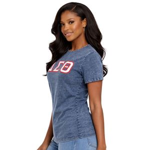 Camisa Premium de Mezclilla con Chenilla Delta Sigma Theta para Mujer, Ajuste Cómodo, Ropa de Alta Calidad para Hermandades Griegas, Uso Casual - Product Image 3