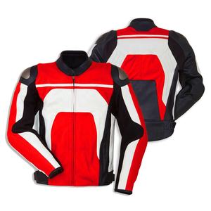 Chaqueta de cuero de motocicleta roja personalizada para hombre Ropa deportiva de carreras de autos de moda - Product Image 5