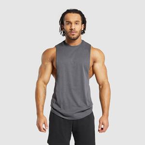 Débardeur d'entraînement sans manches pour hommes, 95% coton 5% polyester, avec logo personnalisé, méthode de tissage tricoté - Product Image 5