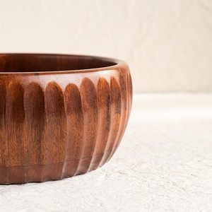 Bol sculpté en bois de manguier fait main pour servir, présentoir à fruits, décoration d'intérieur - Product Image 4