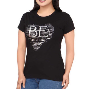 เสื้อยืดผู้หญิงคอโอ แขนสั้น ผ้าฝ้าย 100% พิมพ์โลโก้ตามสั่ง แฟชั่น สีพื้น - Product Image 5