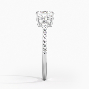Anillo BOJ 0145 con Corte Asscher, Plata 925, Lyra, Tres Piedras, Engaste de Tres Puntas, Anillo Solitario con Diamante de 2ct, Color D, VVS1, Moissanita, Certificado GRA, en Oferta - Product Image 3