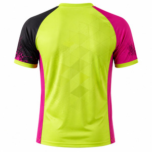 Camiseta Deportiva Personalizada de Alto Rendimiento, Camiseta de Pádel Personalizada en Verde Neón y Magenta, Jersey Transpirable de Poliéster - Product Image 3