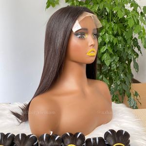 Peluca de cabello humano recto de hueso de pelo vietnamita crudo brillante suave Cierre de encaje 100% extensiones de cabello virgen para las mujeres de belleza - Product Image 3