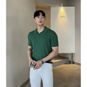 Men Slim Fit Polo <b>Shirts</b> Solid Stretch Collared <b>T</b>-<b>Shirt</b> Fashion Trendy Cotton Casual Top Summer Clothes Comfortable Stretchy - Product Image 4
