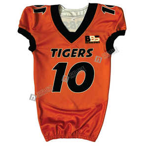 Vente en gros, nouvelle arrivée, maillot de football américain, meilleure qualité, 100% polyester, uniforme d'équipe, couleur unie, ensemble à manches courtes - Product Image 2