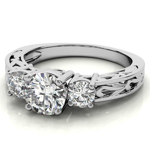 Anillo de Moissanita de Corte Redondo Estilo Antiguo, Plata de Ley 925, Chapado en Oro Blanco, Anillo de Compromiso, Boda, Novia, Joyería de Lujo Vintage - Product Image 2