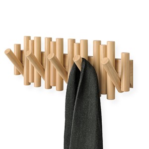 Ash <b>Wood</b> Wall <b>Coat</b> Rack with Pegs - Handcrafted Wooden <b>Hook</b> Organizer Wholesale - Product Image 1