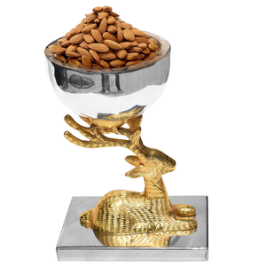 Bol décoratif en or en forme de cerf pour servir des fruits secs, centre de table de luxe pour la décoration de la maison et des mariages - Product Image 3