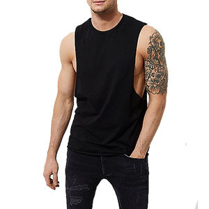 Breathable Knitted Casual <b>Mens</b> Gym <b>Singlet</b> Lightweight Polyester Stringer Compression Fitness Workout Bodybuilding Activewear - Product Image 1