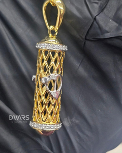 Pendentif Cylindrique en Argent Sterling 925 Plaqué Or Jaune 14K, Pendentif Souvenir d'Amour, Moissanite, Personnalisable, Vente en Gros - Product Image 4