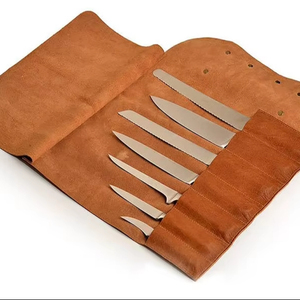 Sac de transport pour couteaux de chef en cuir pleine fleur de luxe, anti-odeur, protection, organiseur de rangement professionnel pour couteaux de chef LSKR-0076 - Product Image 1