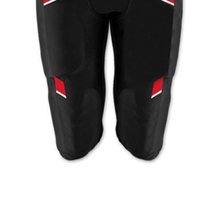 American Football Uniform Set Black <b>Red</b> Jersey Pants Sleeveless V-Neck Moisture Wicking Mesh <b>Material</b> Adult Men's Athletic Wear - Product Image 2