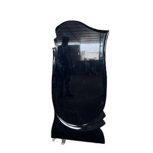 หินแกรนิตสีดำสนิทแบบแผ่นหนาจากอินเดีย สไตล์ยุโรป สำหรับทำป้ายหลุมศพและอนุสรณ์สถานแบบสั่งทำพิเศษ ผิวขัดเงา - Product Image 1