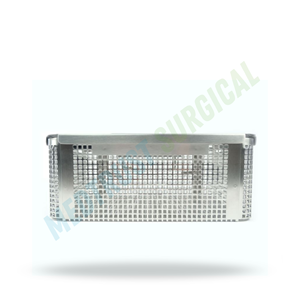 Half Size Sterilization <b>Basket</b> With Lid Stainless Steel Surgical Instrument Tray Medical Autoclave <b>Storage</b> <b>Basket</b> - Product Image 2