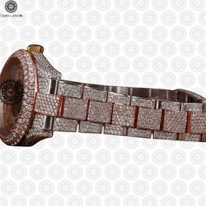 Reloj de Lujo para Mujer Charm Jewells con Cristales, Caja Tonneau, Correa de Acero Inoxidable, Cuarzo Analógico, Diseño Hueco de 38mm - Product Image 2